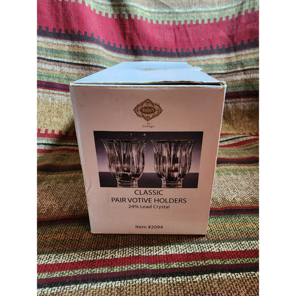 Shannon Crystal By Godinger Pair Of Voltive Tealight Candle Holders - Picture 2 of 4